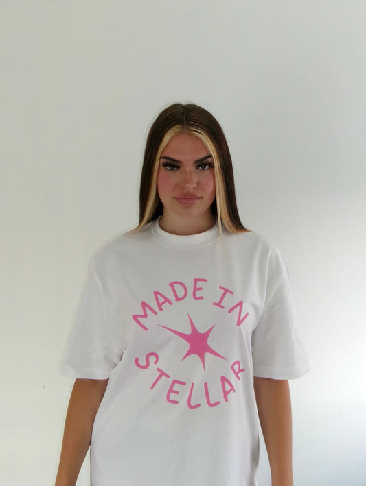 Oversized logo tee pink