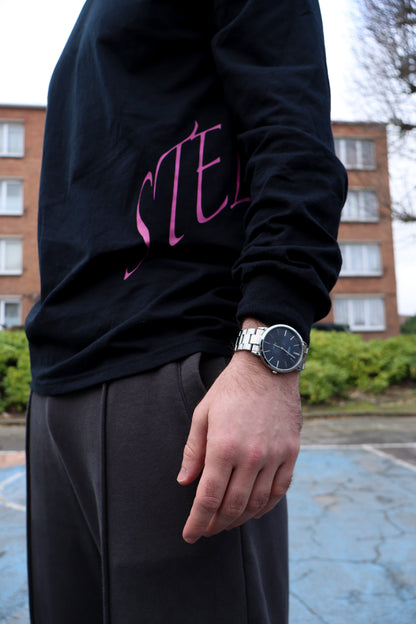Longsleeves noir/mauve